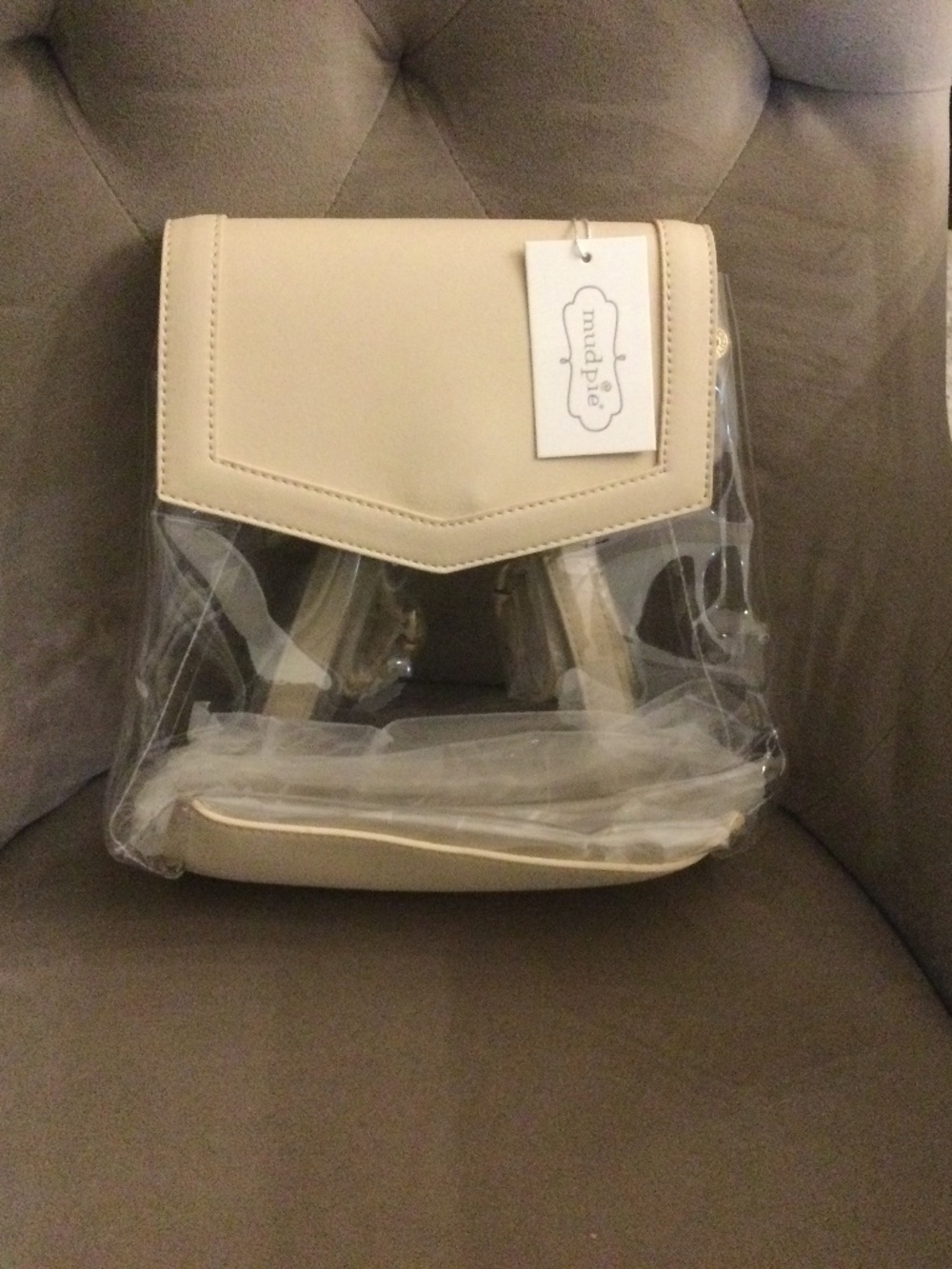 BRAND NEW! Mud Pie Clear See Through Backpack